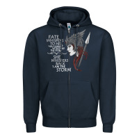 Navy fate whispers to her you cannot withstand the storm t shirt Zipper Hoodie - linhVisuals