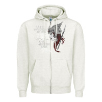 Oatmeal Heather fate whispers to her you cannot withstand the storm t shirt Zipper Hoodie - linhVisuals