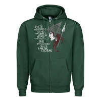Sports Green fate whispers to her you cannot withstand the storm t shirt Zipper Hoodie - linhVisuals