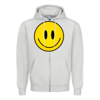 Dove Grey retro happy vibe smiley face happy face graphic sweatshirt Zipper Hoodie - linhVisuals