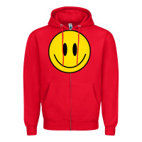 Red retro happy vibe smiley face happy face graphic sweatshirt Zipper Hoodie - linhVisuals