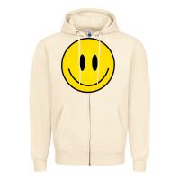 Sandshell retro happy vibe smiley face happy face graphic sweatshirt Zipper Hoodie - linhVisuals