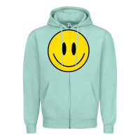Seafoam retro happy vibe smiley face happy face graphic sweatshirt Zipper Hoodie - linhVisuals