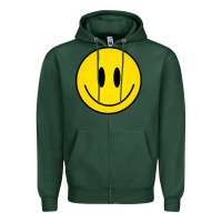 Sports Green retro happy vibe smiley face happy face graphic sweatshirt Zipper Hoodie - linhVisuals