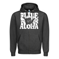 Charcoal Heather vintage live aloha state hawaiian islands shaka hawaii maui pullover h Zipper Hoodie - linhVisuals