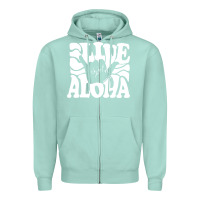 Seafoam vintage live aloha state hawaiian islands shaka hawaii maui pullover h Zipper Hoodie - linhVisuals