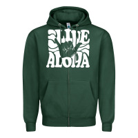Sports Green vintage live aloha state hawaiian islands shaka hawaii maui pullover h Zipper Hoodie - linhVisuals