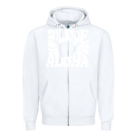 White vintage live aloha state hawaiian islands shaka hawaii maui pullover h Zipper Hoodie - linhVisuals