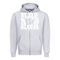 Heather Grey vintage live aloha state hawaiian islands shaka hawaii maui pullover h Zipper Hoodie - linhVisuals