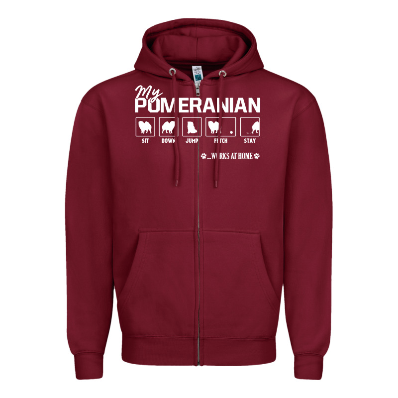 Dog Pomeranian Cute Dog Puppy Pet Black Paw Zipper Hoodie by linhVisuals | Teevron