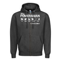 Charcoal Heather dog pomeranian cute dog puppy pet black paw Zipper Hoodie - linhVisuals