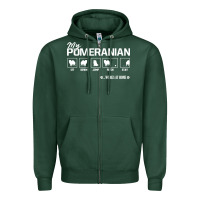Sports Green dog pomeranian cute dog puppy pet black paw Zipper Hoodie - linhVisuals