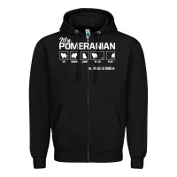 Black dog pomeranian cute dog puppy pet black paw Zipper Hoodie - linhVisuals