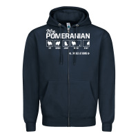 Navy dog pomeranian cute dog puppy pet black paw Zipper Hoodie - linhVisuals