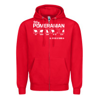 Red dog pomeranian cute dog puppy pet black paw Zipper Hoodie - linhVisuals