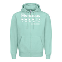 Seafoam dog pomeranian cute dog puppy pet black paw Zipper Hoodie - linhVisuals