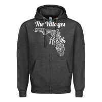 Charcoal Heather the villages fl   florida city mandala t shirt Zipper Hoodie - linhVisuals