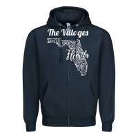 Navy the villages fl   florida city mandala t shirt Zipper Hoodie - linhVisuals