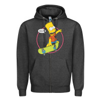 Charcoal Heather the simpsons bart simpson eat my shorts premium t shirt Zipper Hoodie - linhVisuals