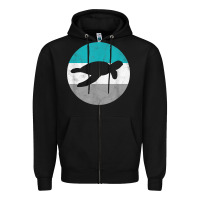 Black sea turtle retro gift for men or boys t shirt Zipper Hoodie - linhVisuals