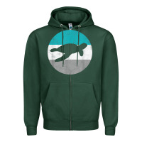 Sports Green sea turtle retro gift for men or boys t shirt Zipper Hoodie - linhVisuals