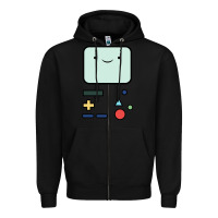 Black bmo   adventure time Zipper Hoodie - linhVisuals