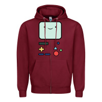 Burgundy bmo   adventure time Zipper Hoodie - linhVisuals