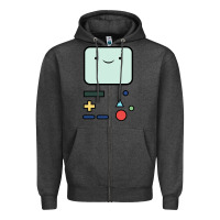 Charcoal Heather bmo   adventure time Zipper Hoodie - linhVisuals