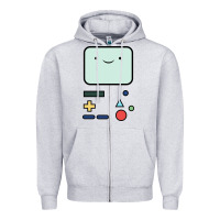 Heather Grey bmo   adventure time Zipper Hoodie - linhVisuals