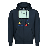Navy bmo   adventure time Zipper Hoodie - linhVisuals