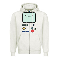 Oatmeal Heather bmo   adventure time Zipper Hoodie - linhVisuals