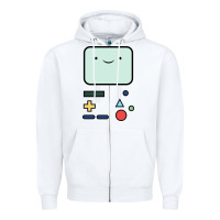 White bmo   adventure time Zipper Hoodie - linhVisuals