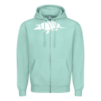 Seafoam armadillo Zipper Hoodie - linhVisuals