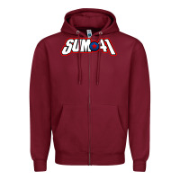 Burgundy Artwork SUM41 Zipper Hoodie - linhVisuals