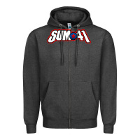 Charcoal Heather Artwork SUM41 Zipper Hoodie - linhVisuals