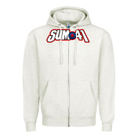 Oatmeal Heather Artwork SUM41 Zipper Hoodie - linhVisuals