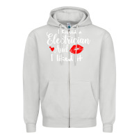 Dove Grey i kissed an electrician and i liked it for girlfriend wife pullover ho Zipper Hoodie - linhVisuals