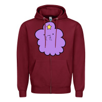 Burgundy lumpy space  adventure time Zipper Hoodie - linhVisuals