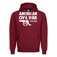 Burgundy american civil war reenactor historical Zipper Hoodie - linhVisuals