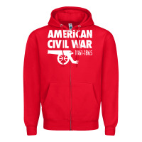 Red american civil war reenactor historical Zipper Hoodie - linhVisuals