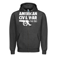 Charcoal Heather american civil war reenactor historical Zipper Hoodie - linhVisuals