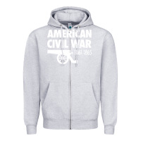 Heather Grey american civil war reenactor historical Zipper Hoodie - linhVisuals