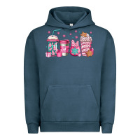 Pigment Midnight Navy pink Christmas coffee Urban Hoodie - Jasminsmagicworld