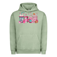 Pigment Oil Green pink Christmas coffee Urban Hoodie - Jasminsmagicworld