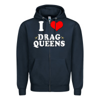 Navy i love drag queens  i heart drag queens t shirt Zipper Hoodie - linhVisuals