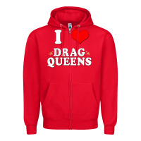 Red i love drag queens  i heart drag queens t shirt Zipper Hoodie - linhVisuals