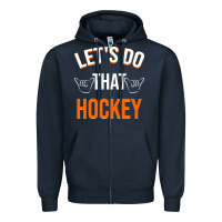 Navy Lets Do That Hockey Zipper Hoodie - linhVisuals
