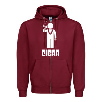 Burgundy cigar smoker Zipper Hoodie - linhVisuals