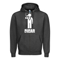 Charcoal Heather cigar smoker Zipper Hoodie - linhVisuals