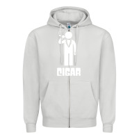 Dove Grey cigar smoker Zipper Hoodie - linhVisuals